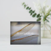 シェイクスピアとトンボ翼のマクロ引用文 ポストカード (スタンド正面)