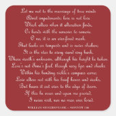 シェイクスピアのソネット116 スクエアマグネット スクエアシール (正面)