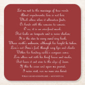 シェイクスピアのソネット116 スクエアマグネット スクエアペーパーコースター (正面)