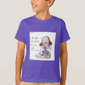 シェイクスピアの似顔絵とテンペストの引用少年Tシャツ Tシャツ (正面)