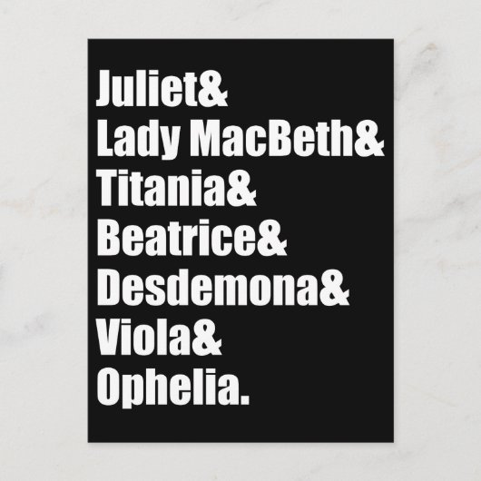 シェイクスピアの女性たち ポストカード (正面)