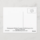 シェイクスピアの誕生日1907年、ストラットフォード・オン・エイボン ポストカード (裏面)