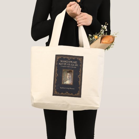 シェイクスピアは黒い女の子トートバッグに違いない ラージトートバッグ (正面(商品))