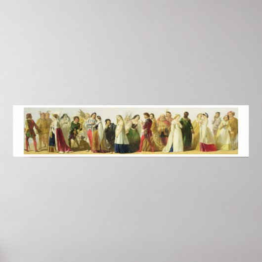 シェイクスピアキャラクターの行列(油 ポスター (正面)