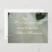 シェイクスピアメリー日引用文、ホワイト シーズンポストカード (正面/裏面)