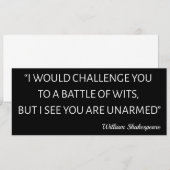 シェイクスピア名言 - 知力の戦い 招待状 (正面/裏面)