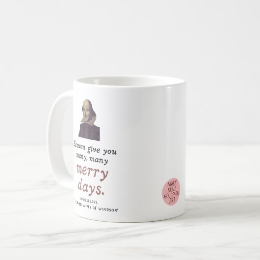 シェイクスピア引用文おもしろいダークアカデミアハッピーバースデー コーヒーマグカップ (正面左)