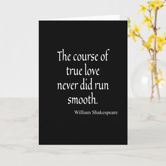 シェイクスピア引用文の真の愛のコース走滑滑 カード (黄色い花)