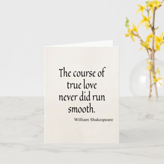シェイクスピア引用文の真の愛のコース走滑滑 カード (黄色い花)