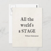 シェイクスピア引用文オールザワールドズステージ引用文 ポストカード (正面/裏面)