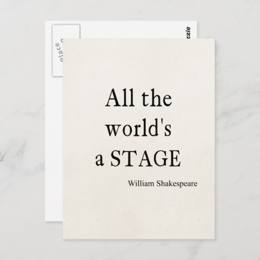 シェイクスピア引用文オールザワールドズステージ引用文 ポストカード (正面/裏面)