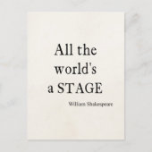 シェイクスピア引用文オールザワールドズステージ引用文 ポストカード (正面)