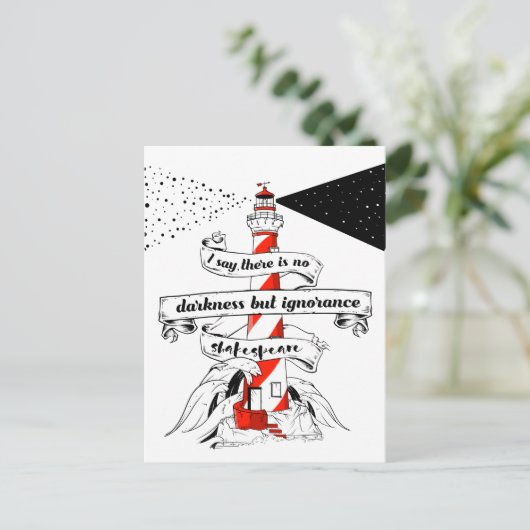 シェイクスピア引用文ライトハウスイラストレーション ポストカード (スタンド正面)