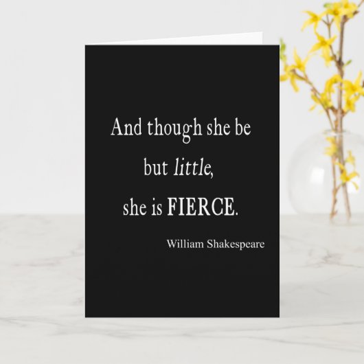 シェイクスピア引用文小さいが荒々しい引用文 カード (黄色い花)