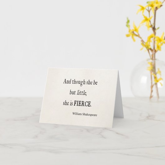 シェイクスピア引用文彼女はほとんど激しい引用文 カード (黄色い花)