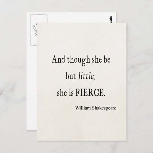 シェイクスピア引用文彼女はほとんど激しい引用文 ポストカード (正面/裏面)
