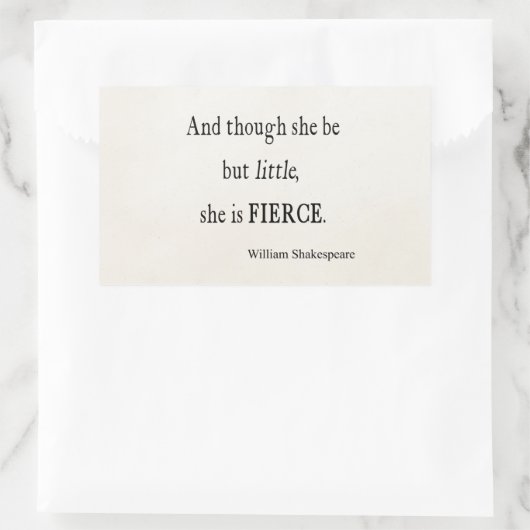 シェイクスピア引用文彼女はほとんど激しい引用文 長方形シール (バッグ)