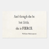 シェイクスピア引用文彼女はほとんど激しい引用文 長方形シール (正面)