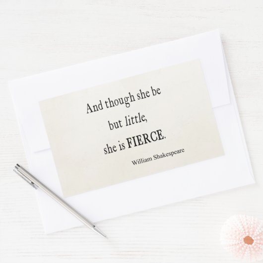 シェイクスピア引用文彼女はほとんど激しい引用文 長方形シール (封筒)