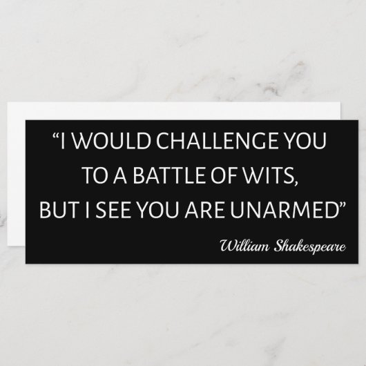シェイクスピア引用文-知恵比べ 招待状 (正面/裏面)