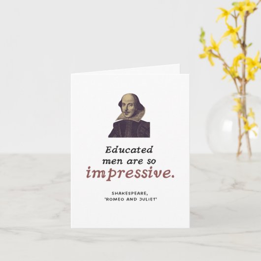 シェイクスピア教育引用文おもしろい卒業 カード (黄色い花)