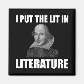 シェイクスピア文学ファンおもしろい マグネット (正面)