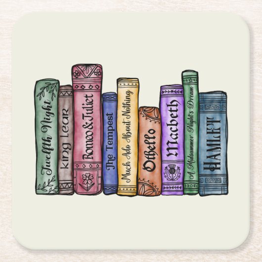 シェイクスピア書第1号 スクエアペーパーコースター (正面)