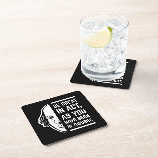 シェイクスピア素晴らしス・セスピアン引用文を務める スクエアペーパーコースター (インサイチュ)