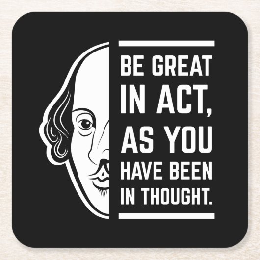 シェイクスピア素晴らしス・セスピアン引用文を務める スクエアペーパーコースター (正面)