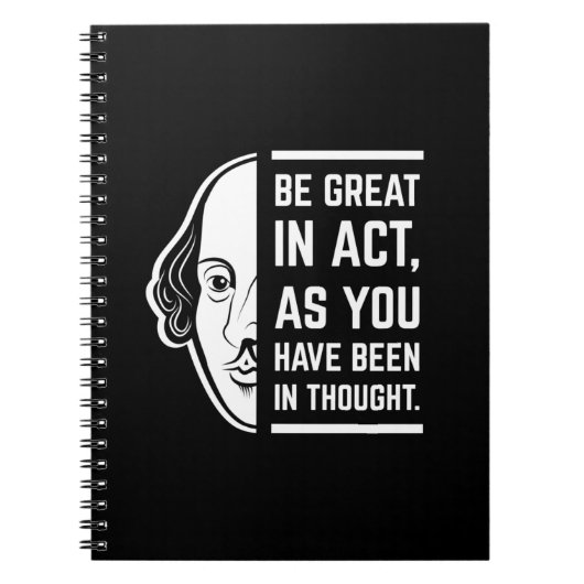 シェイクスピア素晴らしス・セスピアン引用文を務める ノートブック (正面)