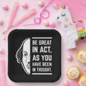 シェイクスピア素晴らしス・セスピアン引用文を務める ペーパープレート (パーティー)