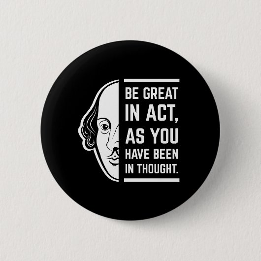 シェイクスピア素晴らしス・セスピアン引用文を務める 缶バッジ (正面)