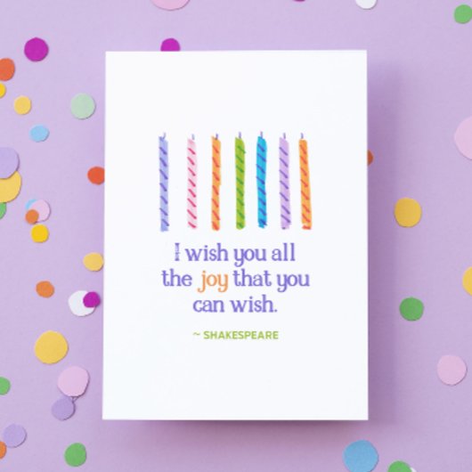 シェイクスピア誕生日ミニマルレトロの願最高のい事 カード