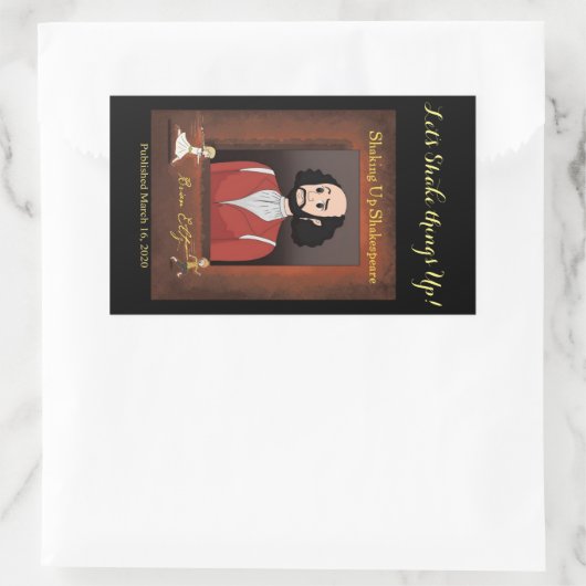 シェイクスピア・スタンプのシェイクスピアの振り上げ 長方形シール (バッグ)