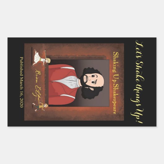 シェイクスピア・スタンプのシェイクスピアの振り上げ 長方形シール (正面)