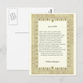 シェイクスピア・ソネット# 18 ポストカード (正面/裏面)