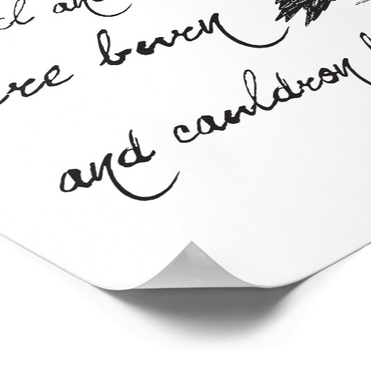 シェイクスピア・マクベススペル引用文とクロウハロウィーン ポスター (角)