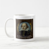 シェイクスピア&彼の有名な感覚引用文 コーヒーマグカップ (左)