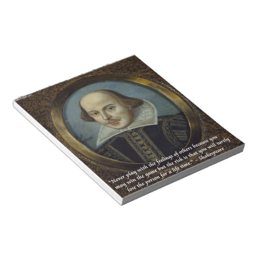 シェイクスピア&彼の有名な感覚引用文 ノートパッド (アングル)