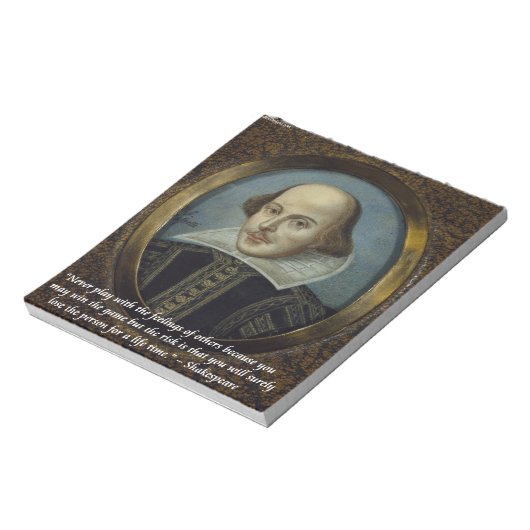 シェイクスピア&彼の有名な感覚引用文 ノートパッド (回転)