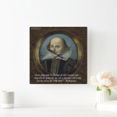 シェイクスピア&有名感覚引用文ウォールクロック スクエア壁時計 (ホーム)