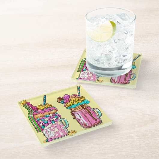 シェイクズカラフルガラスのコースター ガラスコースター (アングル)