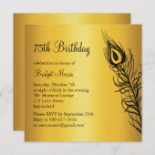 シェイクテイルファザーズ誕生日招待状金ゴールド 招待状 (正面/裏面)