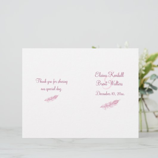 シェイクユテールフェザー結婚式 プログラム (スタンド正面)