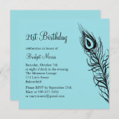 シェイクユテールフェザー21歳の誕生日招待状 招待状 (正面/裏面)