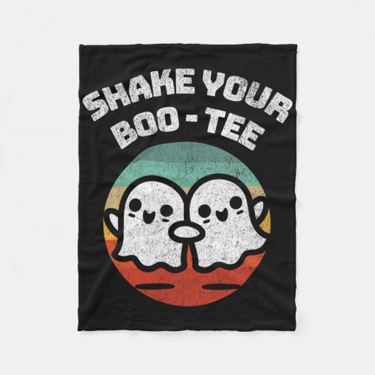 シェイクユーブティー幽霊レトロハロウィーンの衣装M フリースブランケット (正面)