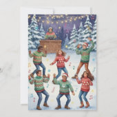 シェイク・ユア・スレイ・ベルズ・ダサいクリスマスツリーのセーター・ダンスパーティ 招待状 (裏面)