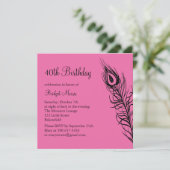 シェイク·ユア·テール·フェザーズ·誕生日招待状(明るい赤紫色) 招待状 (スタンド正面)