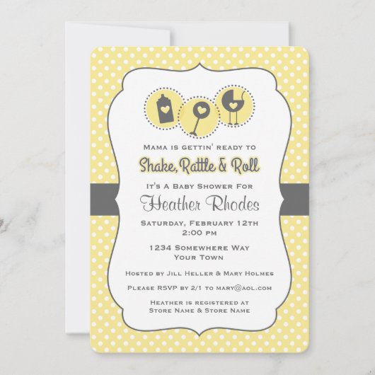 シェイク ラトル アンド ロール YEL 招待状 (正面)