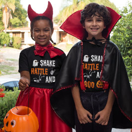 シェイク、ラトル、ブーおもしろいスケルトンパンプキンハロウィーン トライブレンドＴシャツ